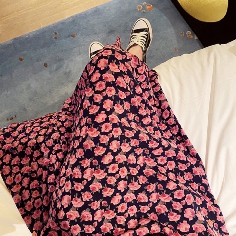 Chân váy  voan chifon hai lớp họa tiết hoa nhí tông màu rực rỡ Ulzzang Style🌻 CV6655 Hàng Quảng Châu