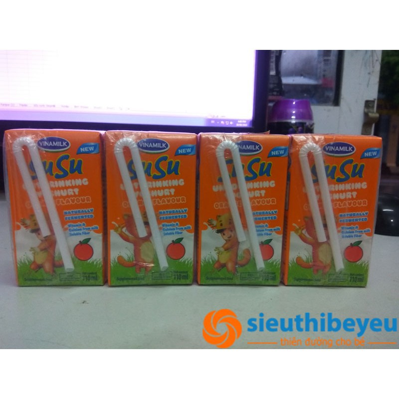 Sữa chua Susu uống tiệt trùng hương dâu/cam lốc 6 80ml