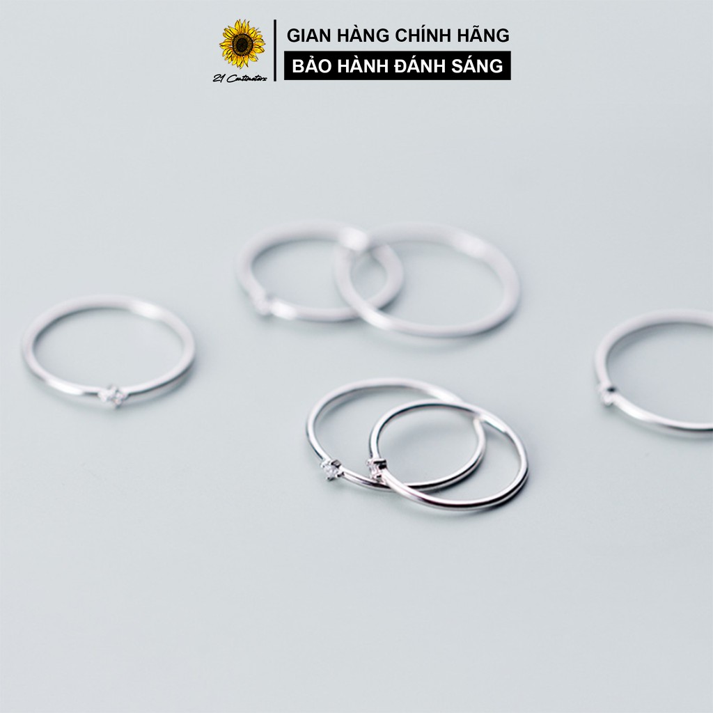 Nhẫn bạc 21 Centimeters Simple Diamond Trang sức bạc Tiệm bạc 21 Centimeters