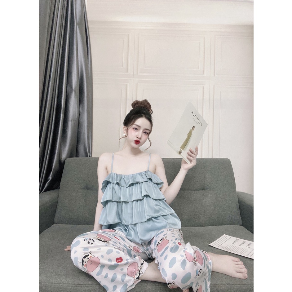 [ Cập nhât màu mới] Bộ lụa hai dây họa tiêt xinh xắn | BigBuy360 - bigbuy360.vn