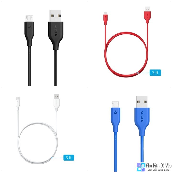 Cáp sạc Micro USB Anker Powerline - Dài 1.8m