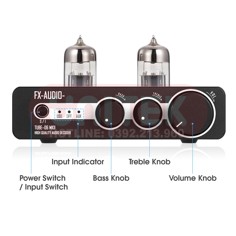 Bộ Ampli Đèn 6N3 Preamplifier Đèn, Chỉnh Bass-Treble FX-Audio TUBE-06 MKII - Hàng Chính Hãng