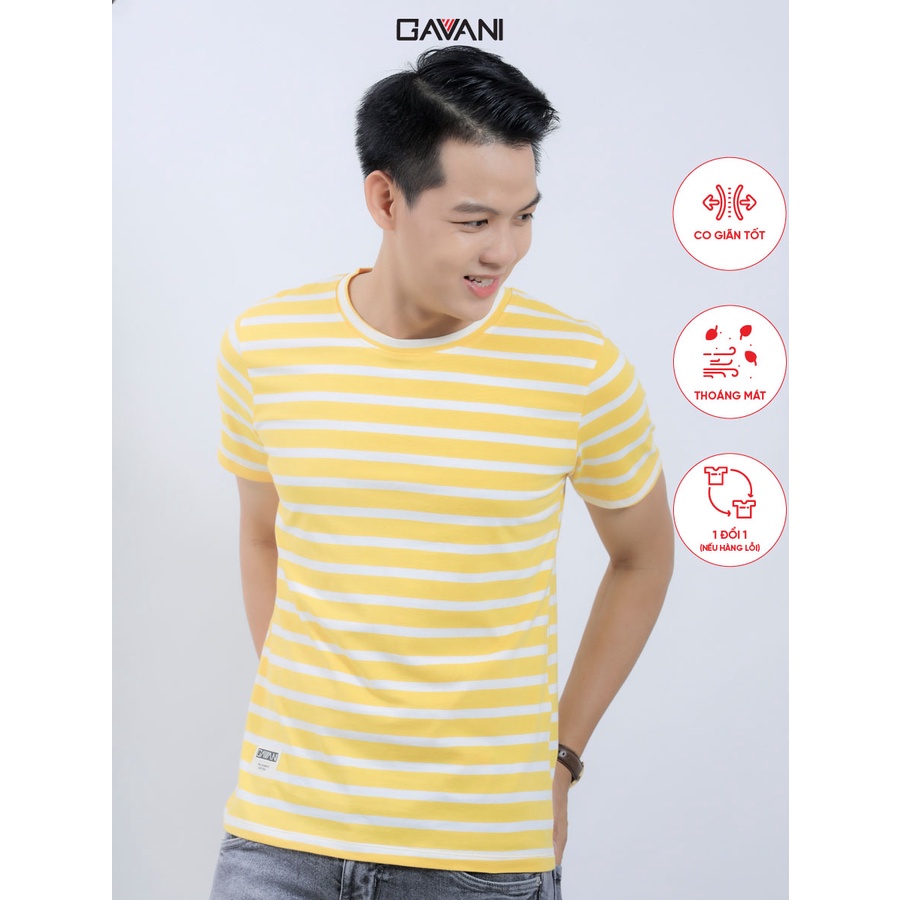 Áo thun nam ngắn tay kẻ sọc ngang Gavani_Stripe colour 2