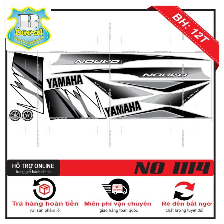 ( Quí khách vui lòng mang ra tiệm cho thợ dán ) Tem NOUVO 2 BẠC ĐEN [Bi Decal]