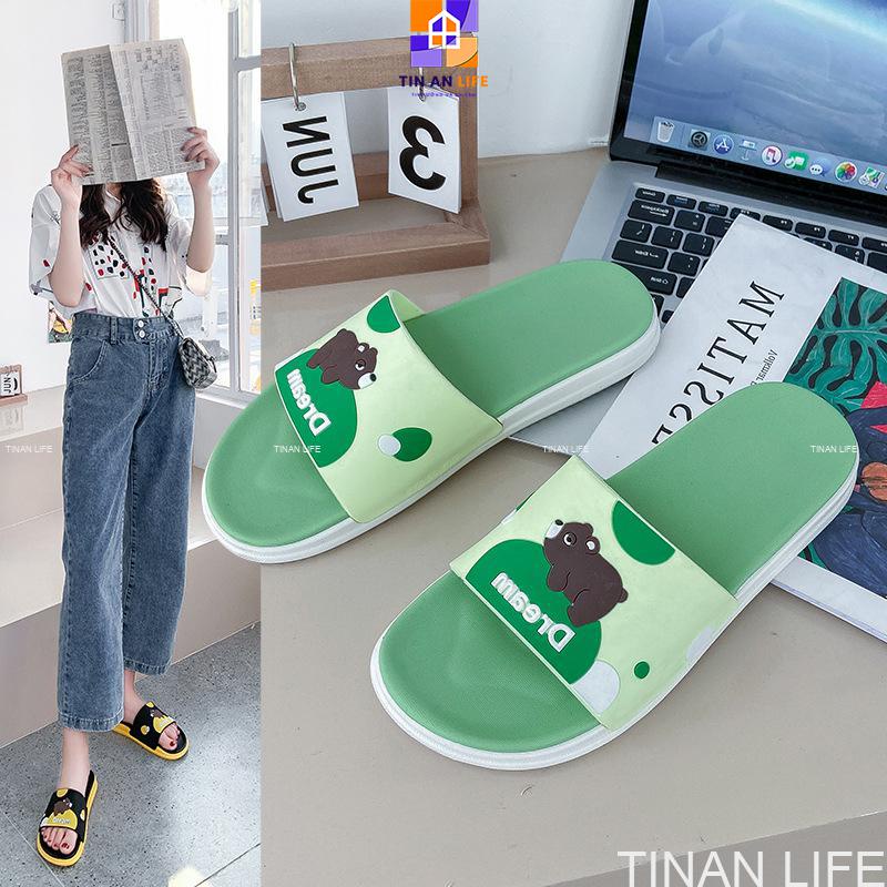 Dép Quai Ngang DREAM Gấu Nâu Êm Chân, Đi Dạo, Mang Trong Nhà, Bám Sàn Không Trơn Trượt
