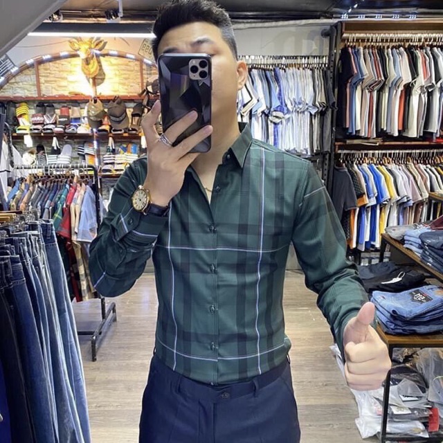 Áo sơ mi nam dài tay kẻ karo 4 màu thời trang | BigBuy360 - bigbuy360.vn