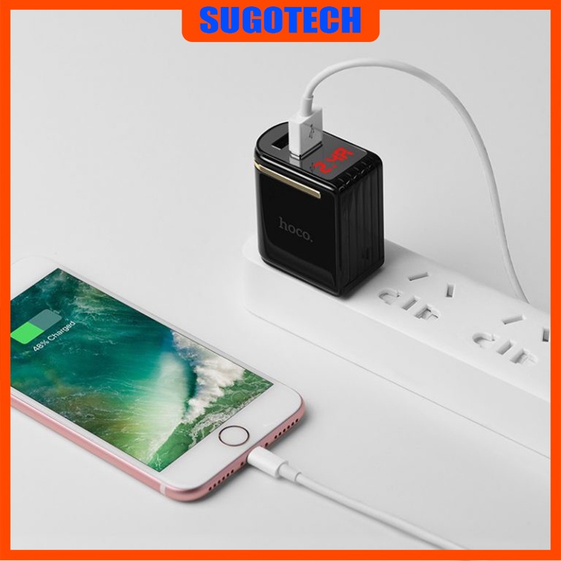 Củ sạc 😍FREE SHIP😍 củ sạc nhanh HOCO C39 chính hãng 2 cổng 2.4A sạc nhanh cho IOS/Android