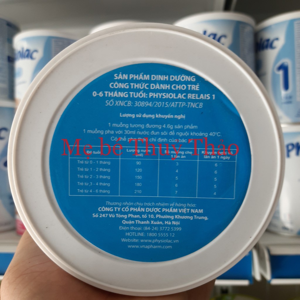 Sữa bột Physiolac số 1, 2 400g Hàng chính hãng ( Date 2021 )