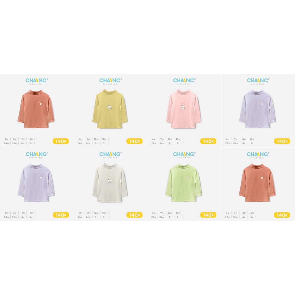 Áo cổ lọ giữ nhiệt trẻ em cotton Chaang (Sz 9m-5y)