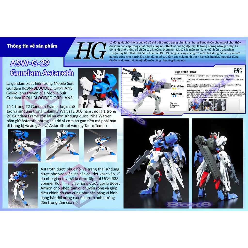 Mô Hình Gundam Bandai HG IBO 019 Gundam Astaroth [GDB] [BHG]