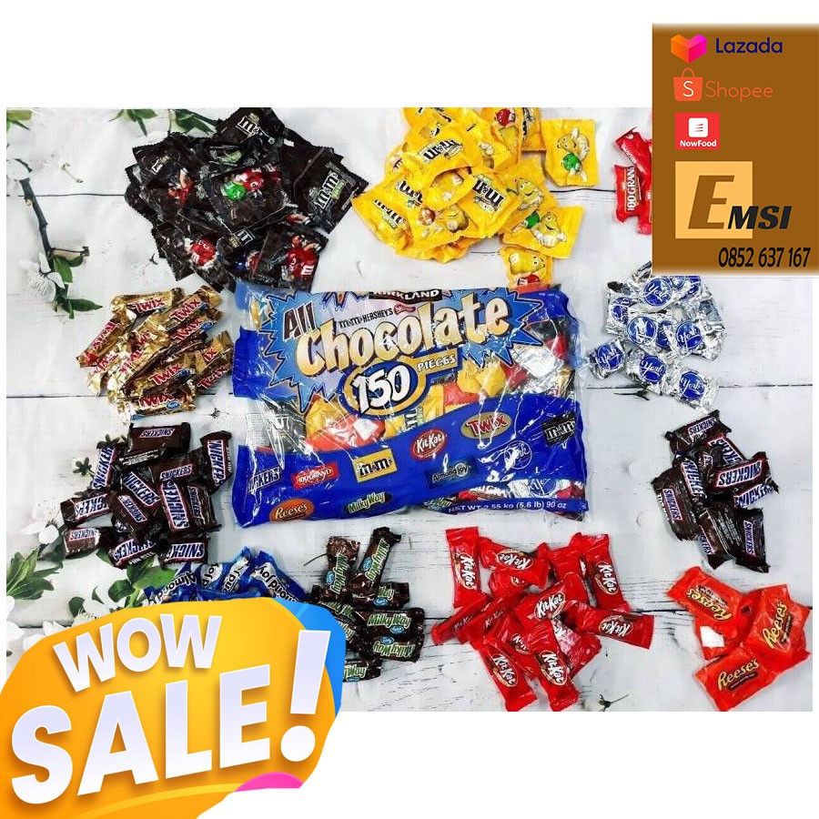 Kẹo Socola tổng hợp All Chocolate 150 Pieces 2.55kg của Mỹ