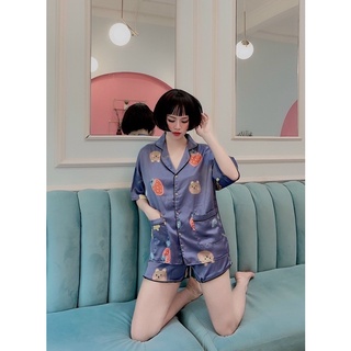 Đồ ngủ - pijama lụa satin cao cấp lụa satin