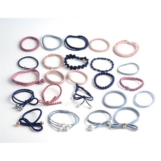 (Butgiasi) 100 Thun Buộc Tóc Cột Tóc Giản Dị Hàn Quốc