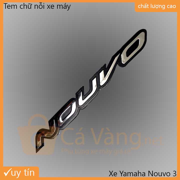 Tem xi trang trí xe máy chữ nổi Yamaha NOUVO 3 có keo siêu dính loại tốt giá rẻ