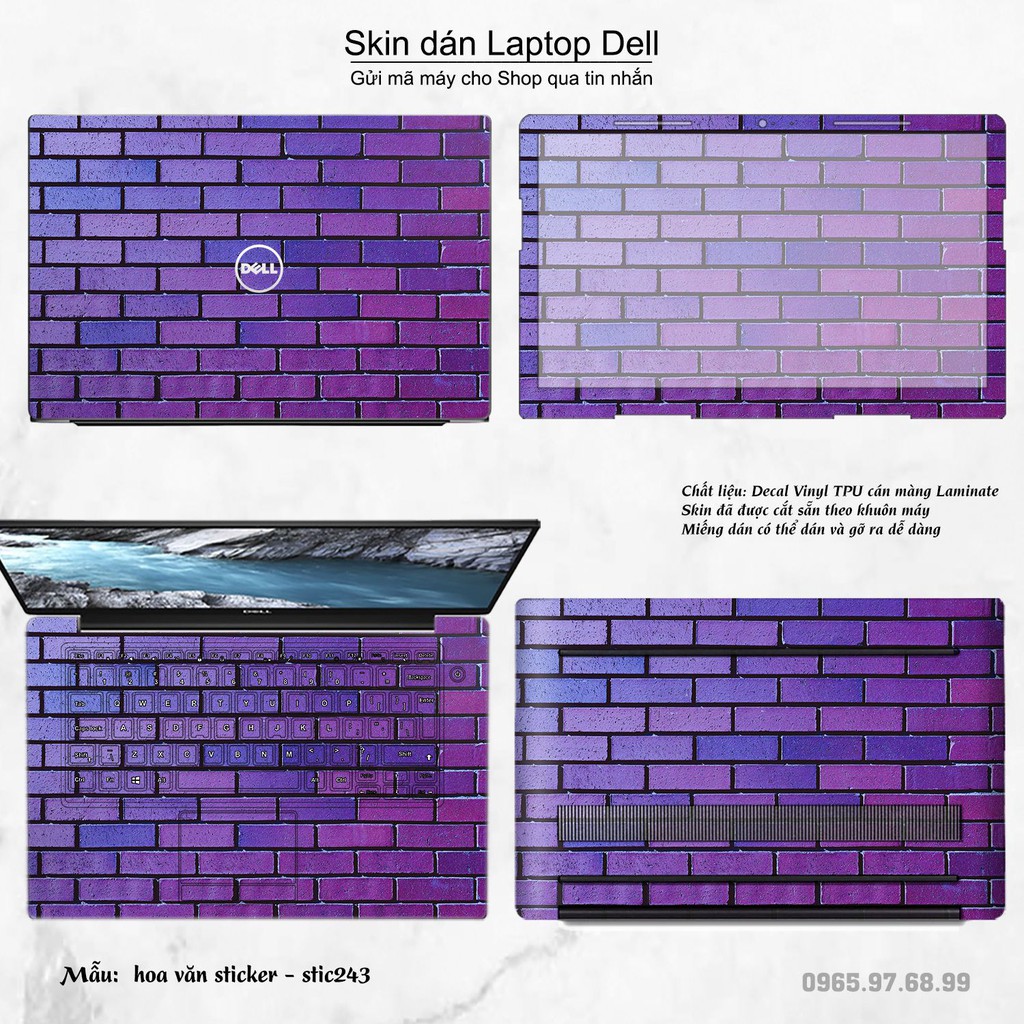 Skin dán Laptop Dell in hình Hoa văn sticker _nhiều mẫu 39 (inbox mã máy cho Shop)