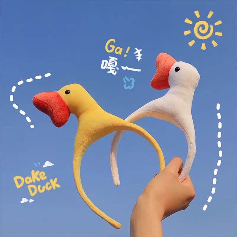 Băng đô cài tóc, bờm tóc hình thú 3D hàn quốc Cá Vàng - Cá Mập - Khủng Long- Vịt Vàng-Vịt Trắng