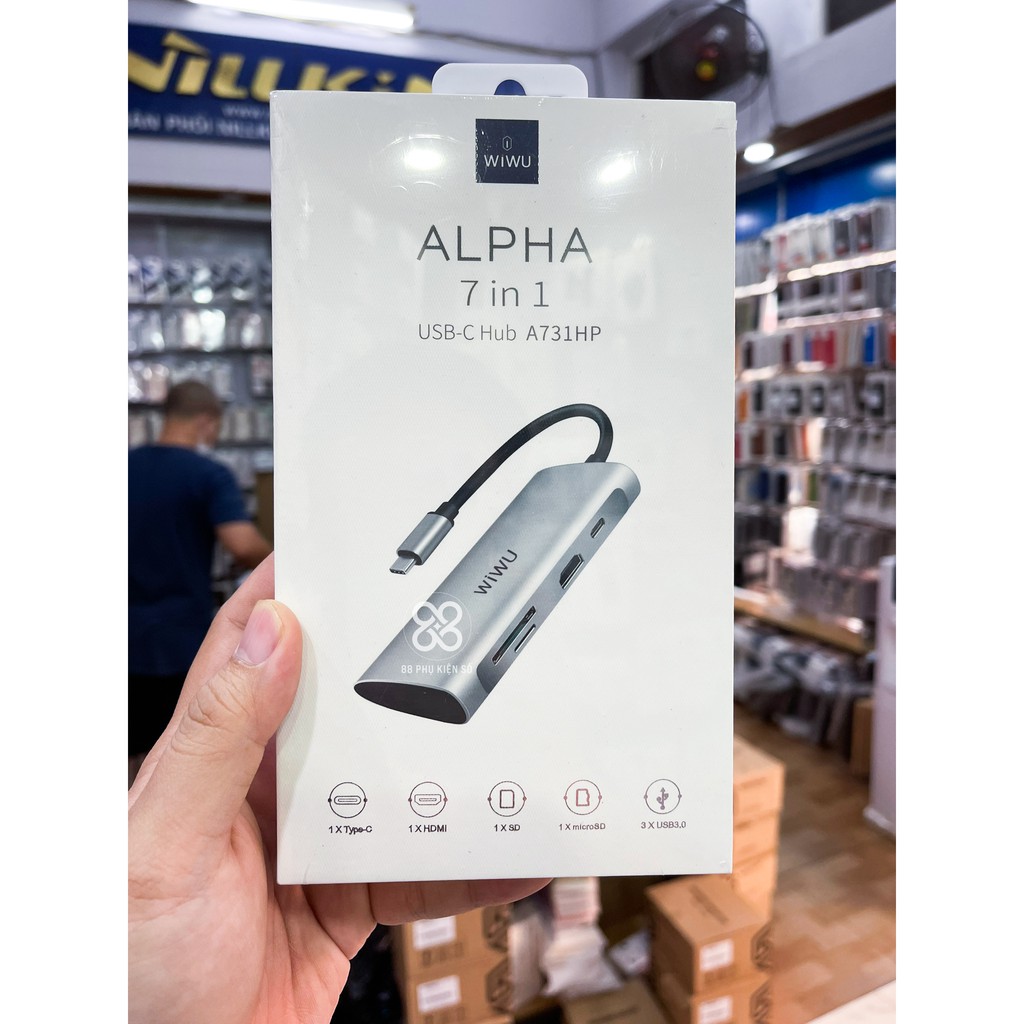 Hub chuyển đổi đa năng Wiwu Alpha 7in1 chính hãng