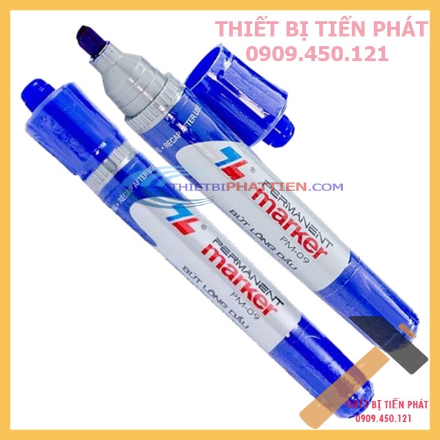 [GIÁ SỈ] Bút Lông Dầu Lớn THIÊN LONG PM-09 Xanh, Đen, Đỏ, 2 Đầu 6mm, 0.8mm Chuyên Ghi Thùng Giấy Carton, Bơm Mực Khi Hết