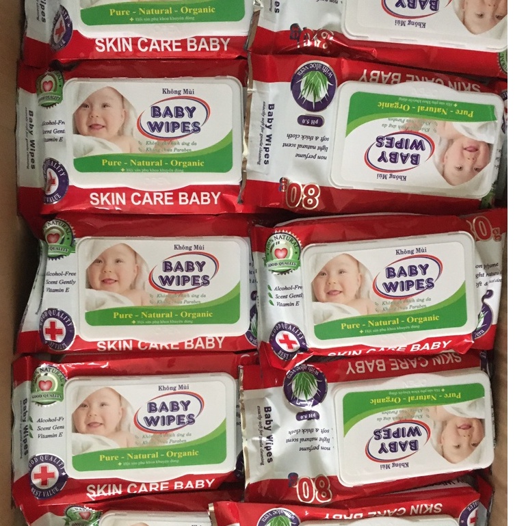 Combo 5 gói khăn ướt BABY WIPES 80 gram/ gói