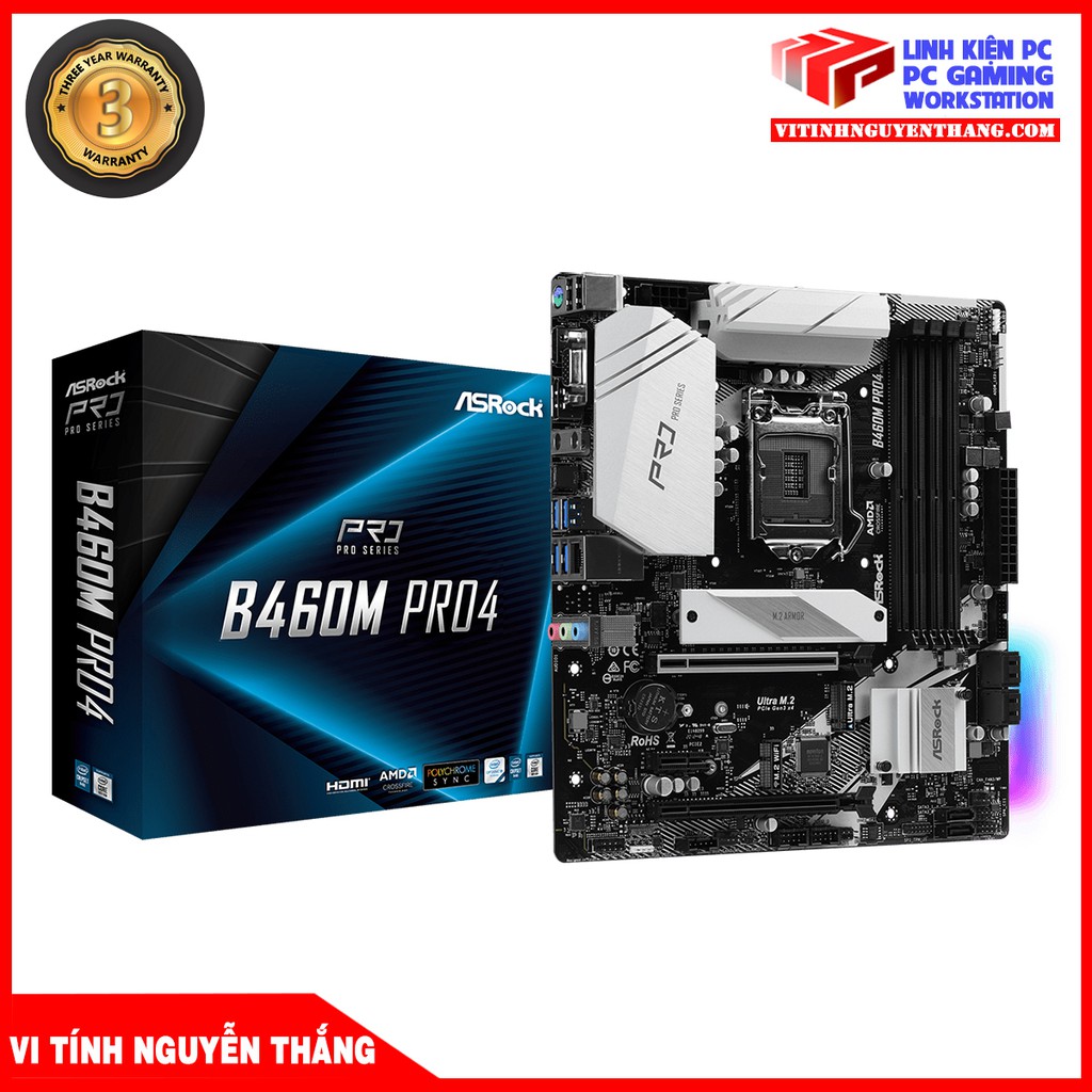 MAINBOARD - Bo Mạch Chủ ASROCK B460M PRO 4 (B460M PRO4)