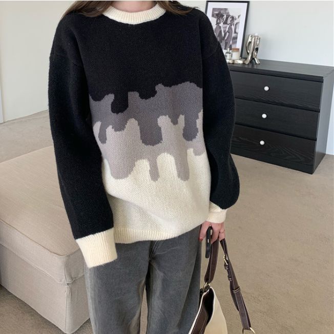 Áo Len Nữ Dài Tay Cổ Tròn Thời Trang Hàn Mới