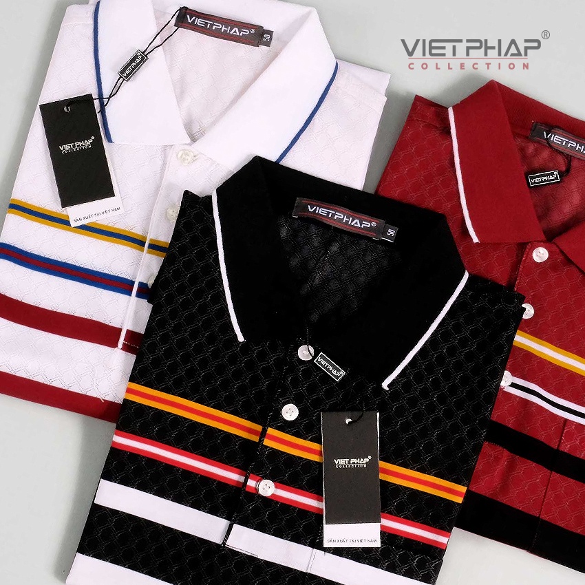 Áo Thun Dệt Cao Cấp VIỆT PHÁP /Form Luxury - Chất liệu cotton co dãn và thấm hút mồ hôi tốt 17042