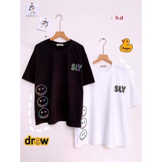 Áo thun cotton phản quang SLY DREW hai màu đen trắng đẹp Áo phông nam nữ đẹp nhất, áo thun đẹp