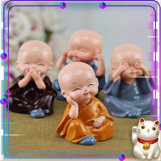 Bộ Chú Tiểu Tứ Không 🚛𝙁𝙍𝙀𝙀𝙎𝙃𝙄𝙋🚛 🙏Bộ 4 tượng phật 4 không trang trí xe hơi, tiểu cảnh🙏