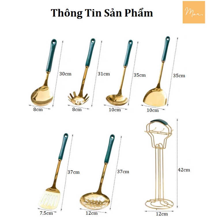 Dụng cụ nấu ăn inox - cán sứ cao cấp