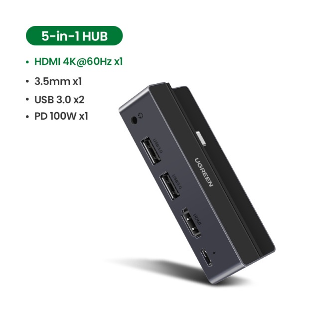 HUB USB-C 5 in 1 Ugreen 70688 (Dành cho iPad Pro) HD 4K@60Hz Chính Hãng CM317