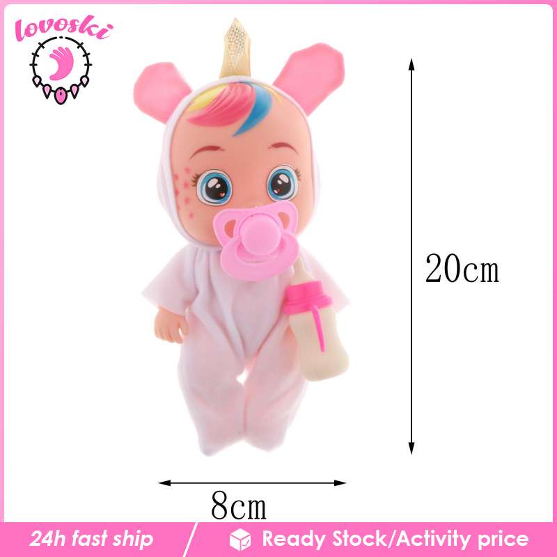 [Lovoski] Búp Bê Em Bé Giống Thật Có Thể Khóc Ăn Được Tương Tác Đồ Chơi Nước Mắt Thật Làm Quà Tặng