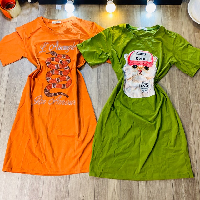 Đầm thun form xuông vải thái