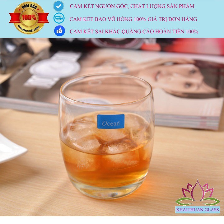 Bộ Cốc Thủy Tinh Uống Nước Cafe Cao Cấp Ocean Ivory Rock B13009 Dung Tích 265ml