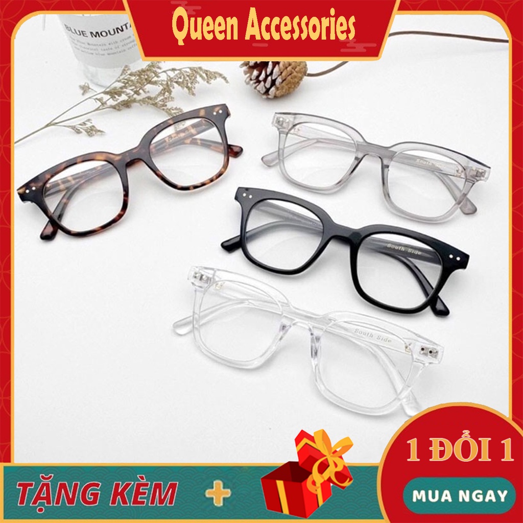 Kính Gọng Cận From Vuông 2 Chấm Gọng Chữ V Hot Trend