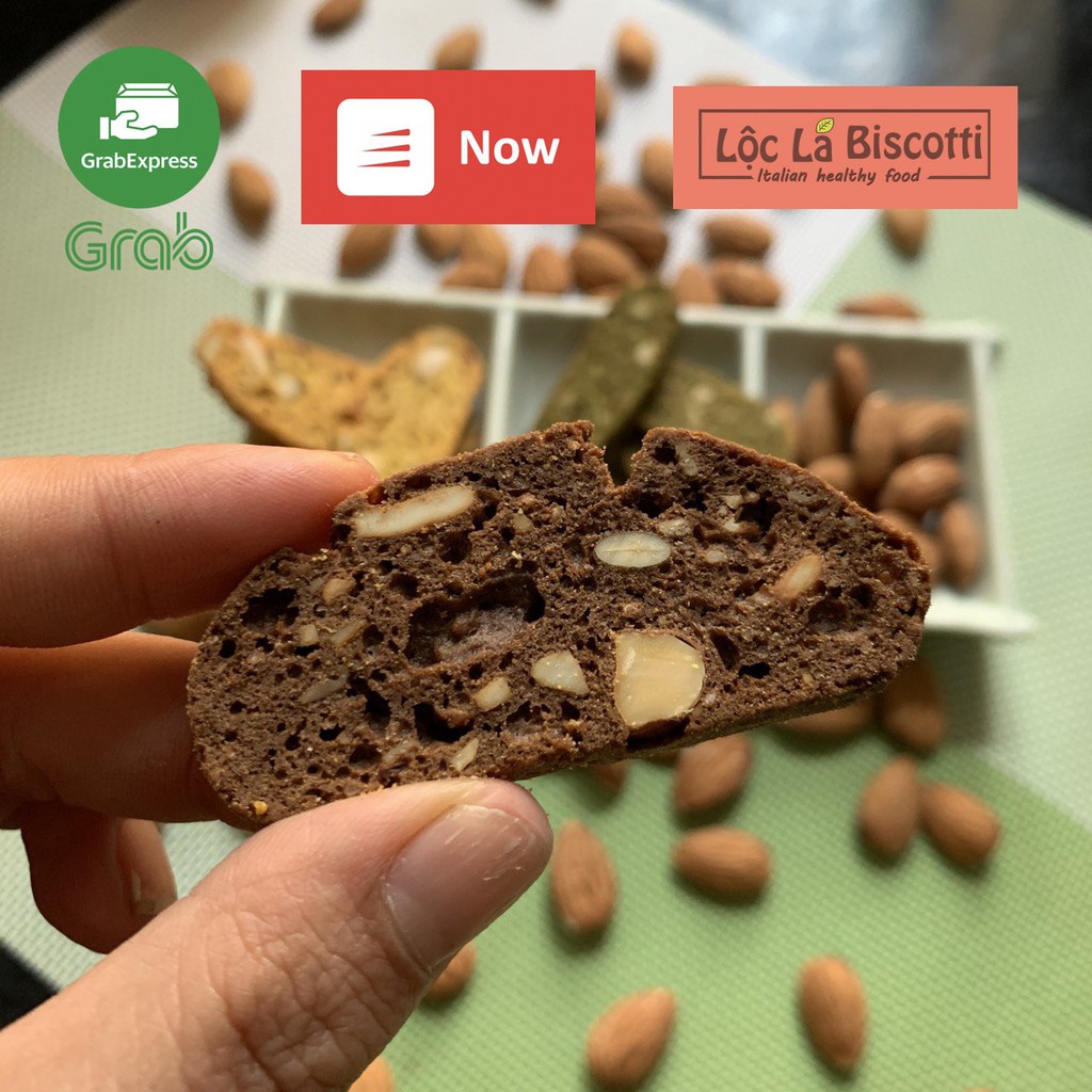 500gr Biscotti Lộc Lá Healthy vị Ca Cao ,7 loại ngũ cốc không đường, không chất bảo quản, 100% từ lúa mạch nguyên cám