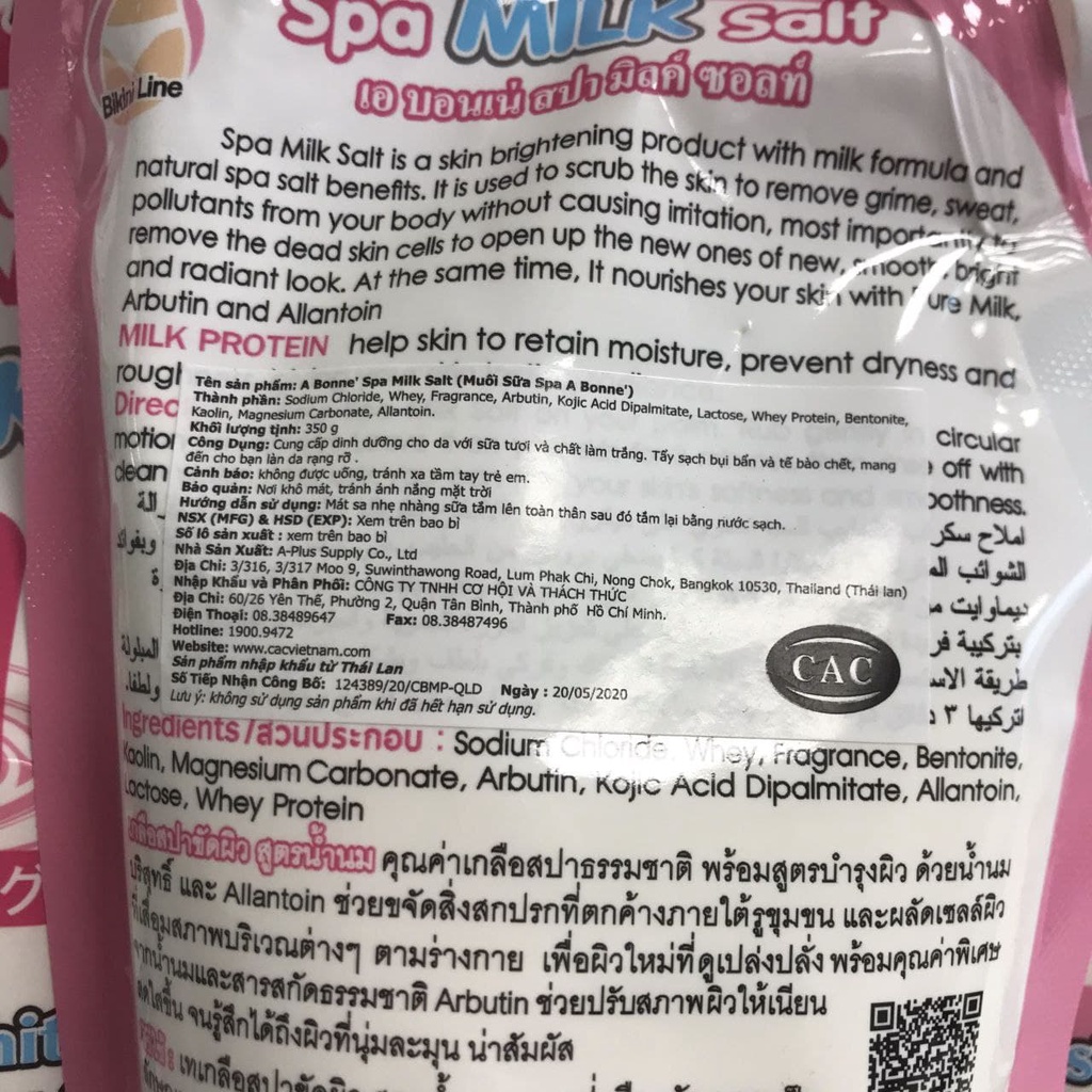 Muối tẩy tế bào chết ABONNE Spa Milk Salf 350g