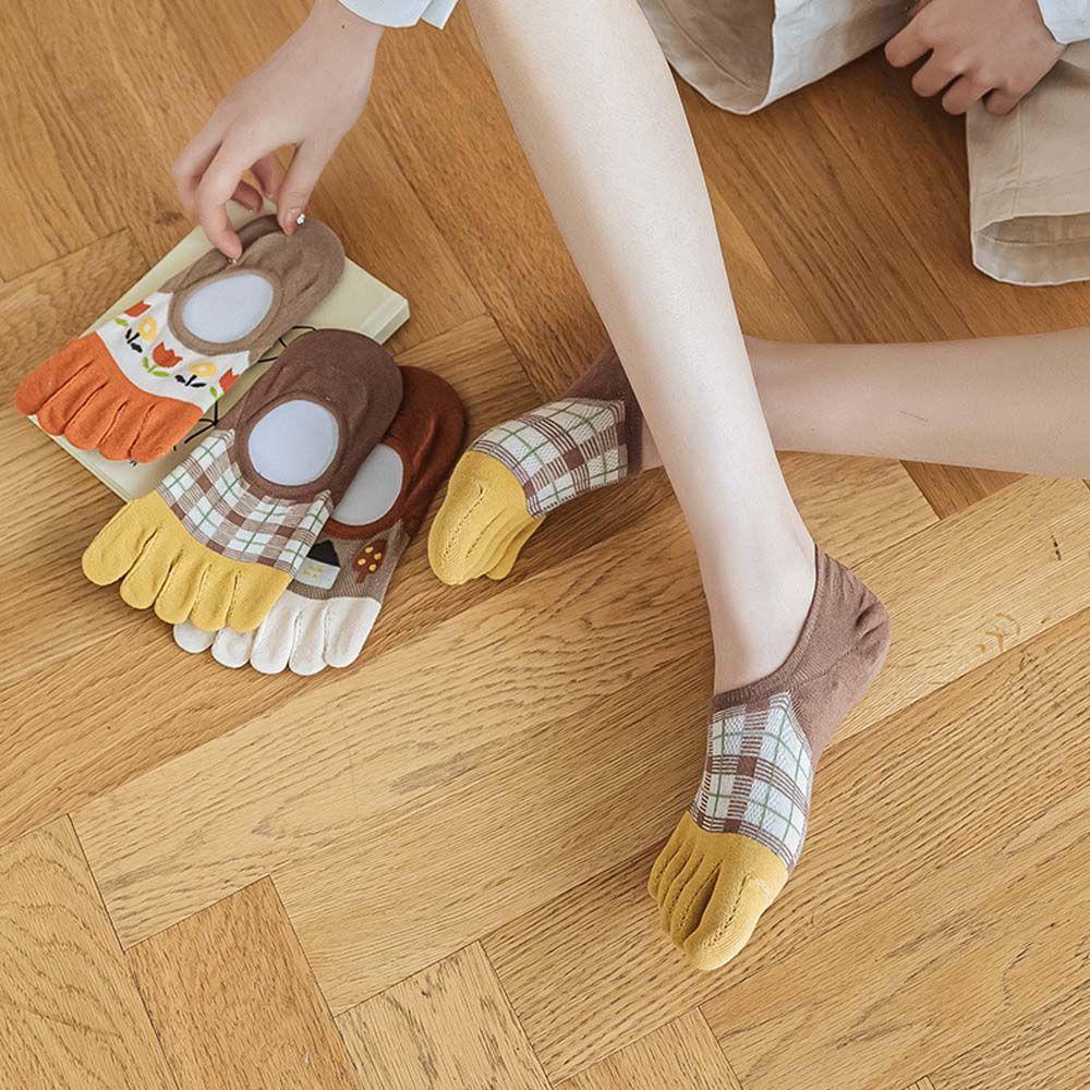 Vớ Thuyền Năm Ngón Chống Trượt Thấm Hút Mồ Hôi Thoáng Khí Màu Sắc Thời Trang Dành Cho Nữ