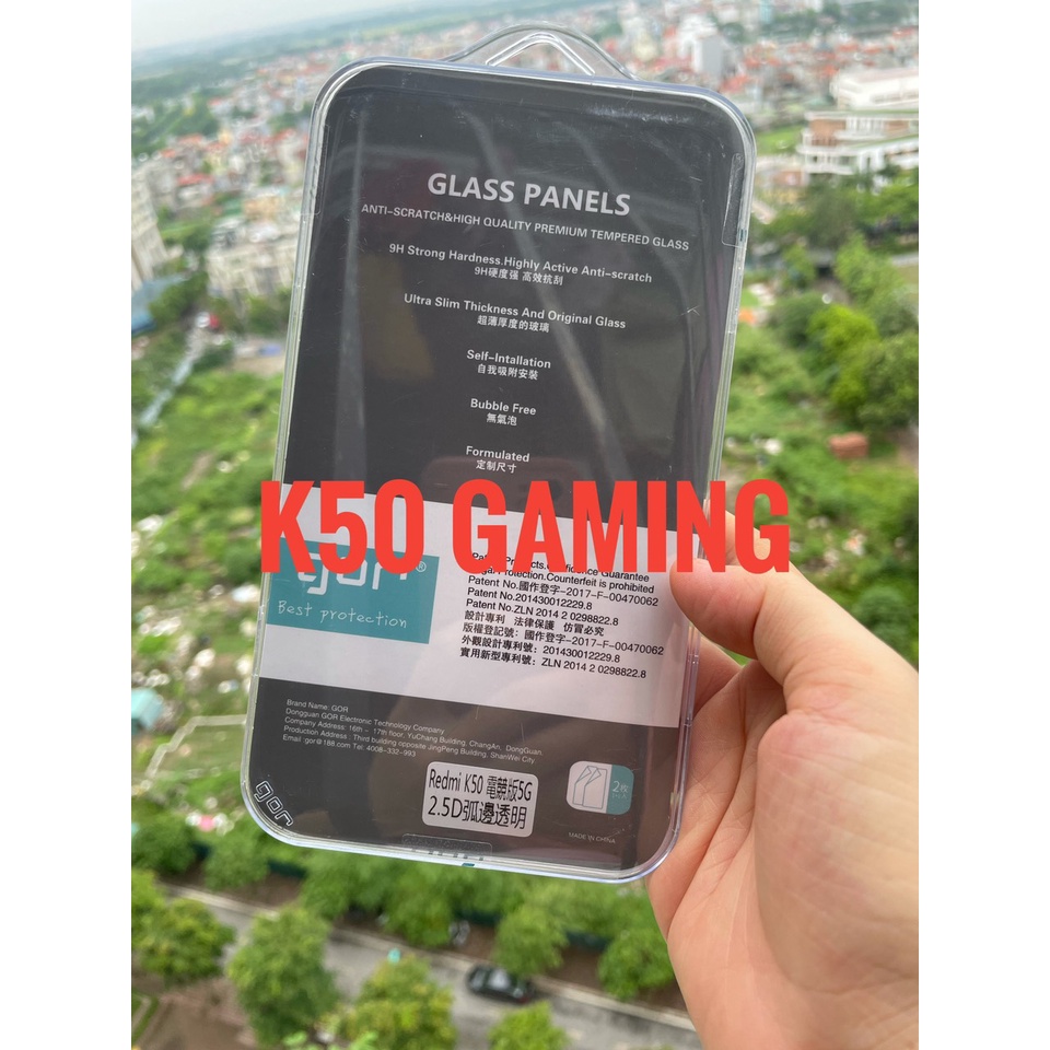 Bộ 2 kính cường lực GOR Xiaomi Redmi K50 Gaming Edition trong suốt, siêu mượt (hộp 2 miếng)