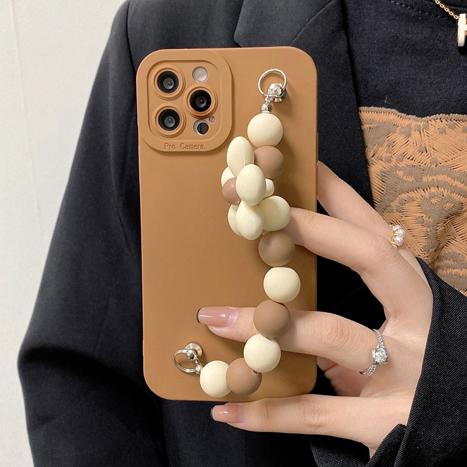 Ốp Điện Thoại Mềm Nhám Gắn Dây Đeo Hình Hoa 3D Cho iPhone 7 8 6 6S Plus 11 12 13 14 Pro MAX X XR XS MAX Mini SE 2020 2022