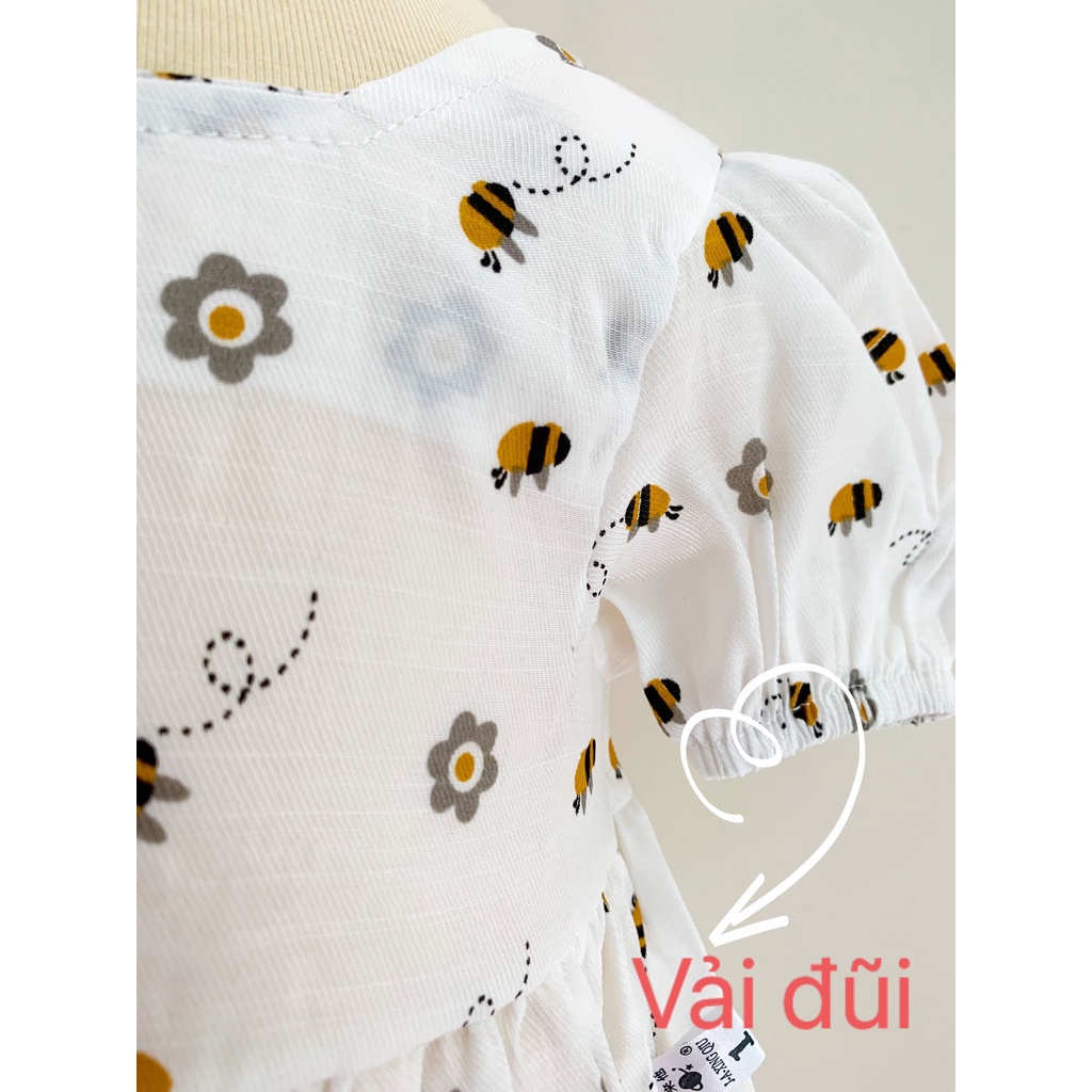 Váy bé gái đầm mùa hè cho bé vải đũi mềm mịn vải thô thoáng mát bao chất hàng thiết kế phom dáng đẹp váy cho bé