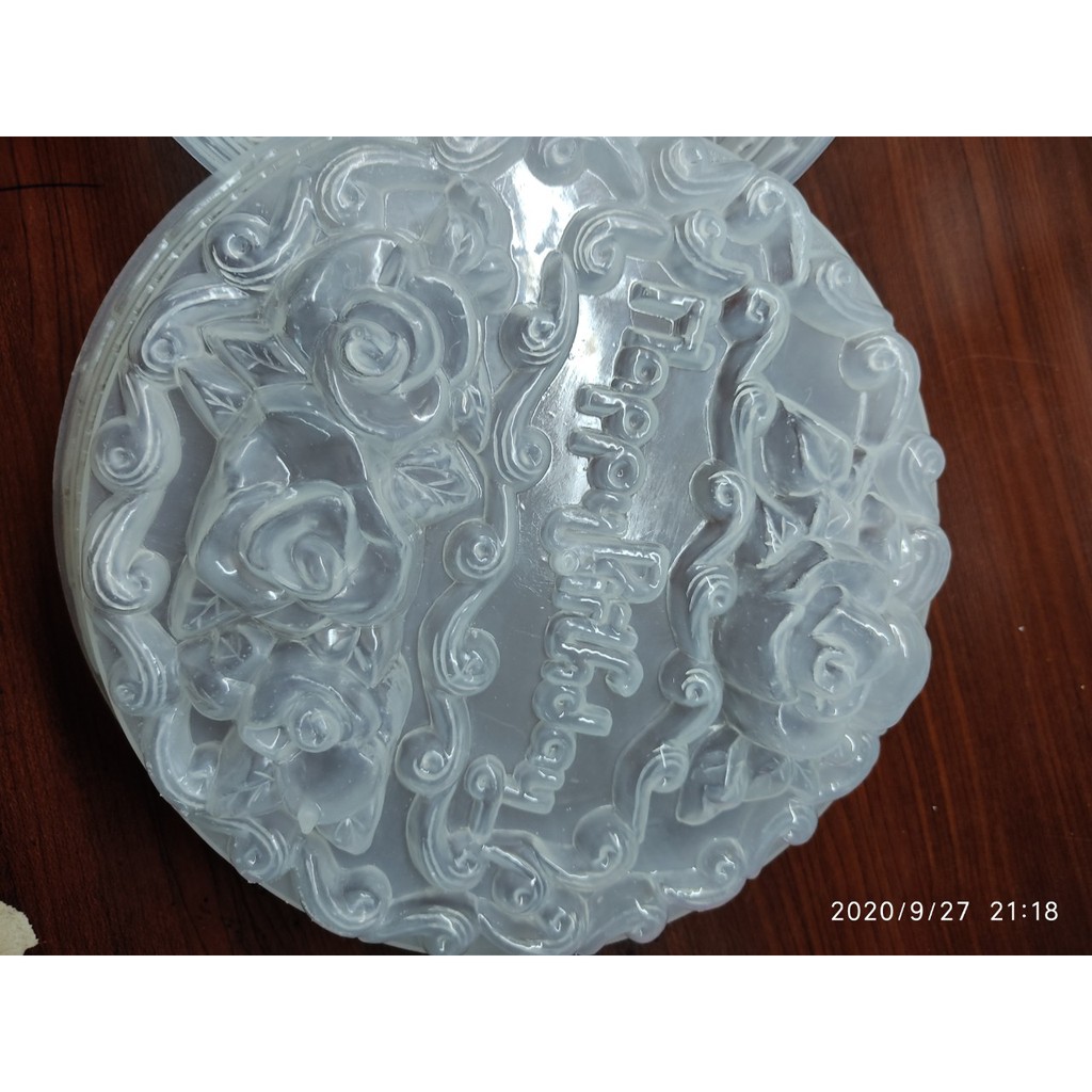 KHUÔN RAU CÂU NHỰA VĨNH TƯỜNG HÌNH HAPPY BIRTHDAY HÌNH TRÒN SIZE LỚN 24 CM x CAO 7,5 CM