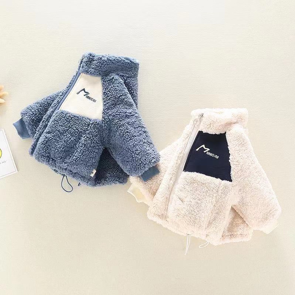 Áo Khoác Lông Cừu Cho Bé, Áo Nỉ Lót Bông Dày Ấm Cho Bé Trai Bé Gái Hàng Cao Cấp Từ 7-28kg - LILA KIDS