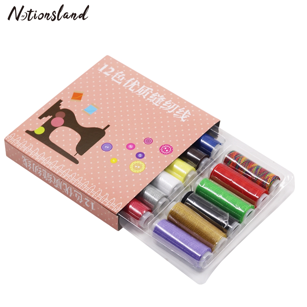 12 / 24 Cuộn Chỉ Thêu Polyester Dài 120 Yard