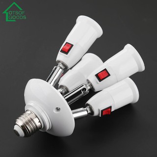 3/4 Heads E27 Splitter Lamp Base LED Light Holder Adapter Socket