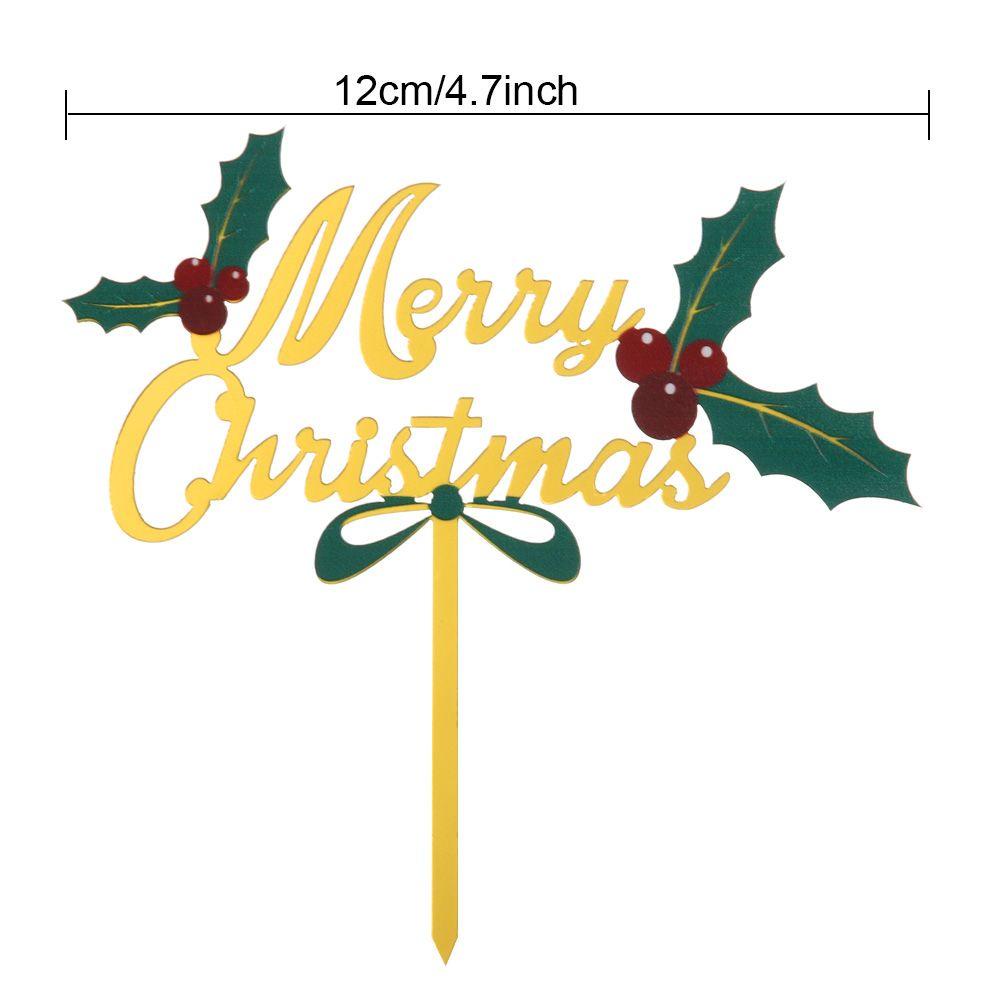 YNATURAL Que Cắm Trang Trí Bánh Kem Chữ Merry Christmas