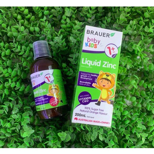 Siro Brauer Liquid Zinc 200ml - Bổ Sung Kẽm và Khoáng Chất Cho Trẻ Từ 1 Tuổi Trở Lên (Brauer Baby Kids Liquid Zinc)