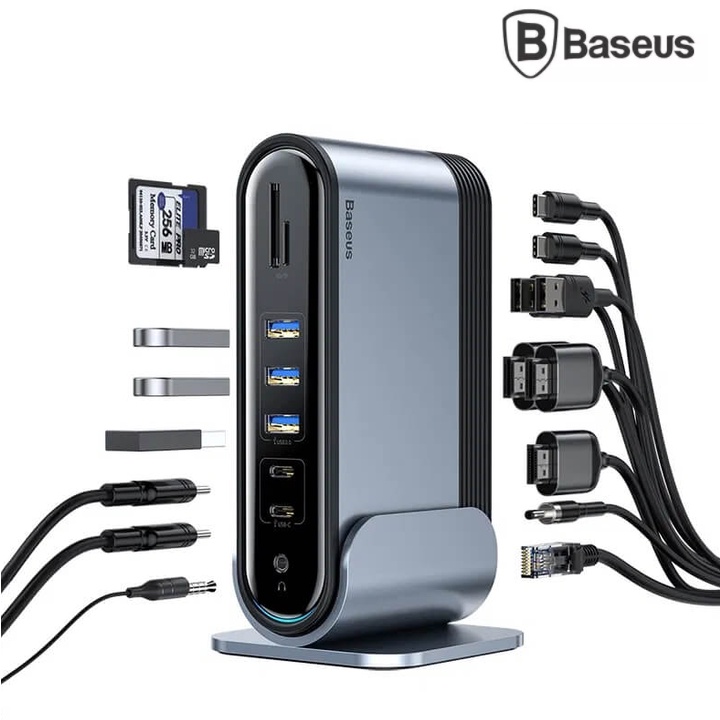 Bộ HUB Chuyển đổi cổng máy tính đa năng 17 trong 1. Thương hiệu Baseus CAHUB-DG0G - [CHÍNH HÃNG - BẢO HÀNH 1 NĂM]