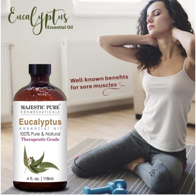 Tinh dầu khuynh diệp 100% tự nhiên Majestic Pure Eucalyptus Essential Oil 118ml USA