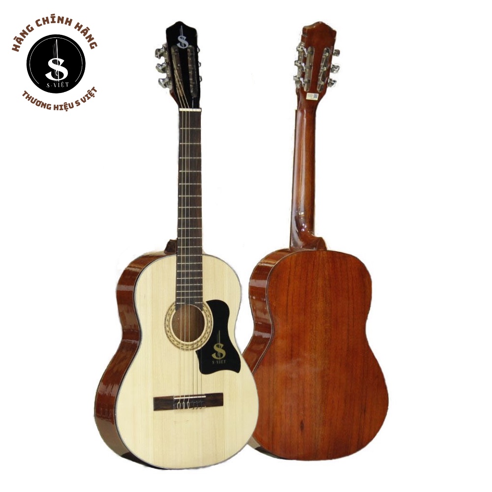 Đàn guitar classic cho người mới tập gỗ Hồng Đào thịt 100%, có ty chỉnh cong mã ES185