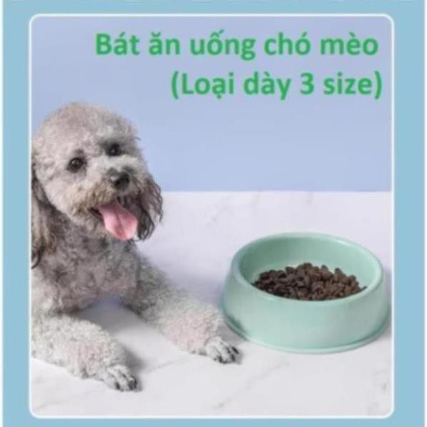 Bát nhựa đơn- Bát ăn chó mèo bằng nhựa siêu bền loại dày (3 size) chén ăn uống thú cưng